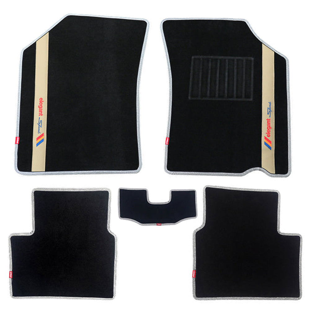 Sports Car Floor Mat Black And Beige For Skoda Laura