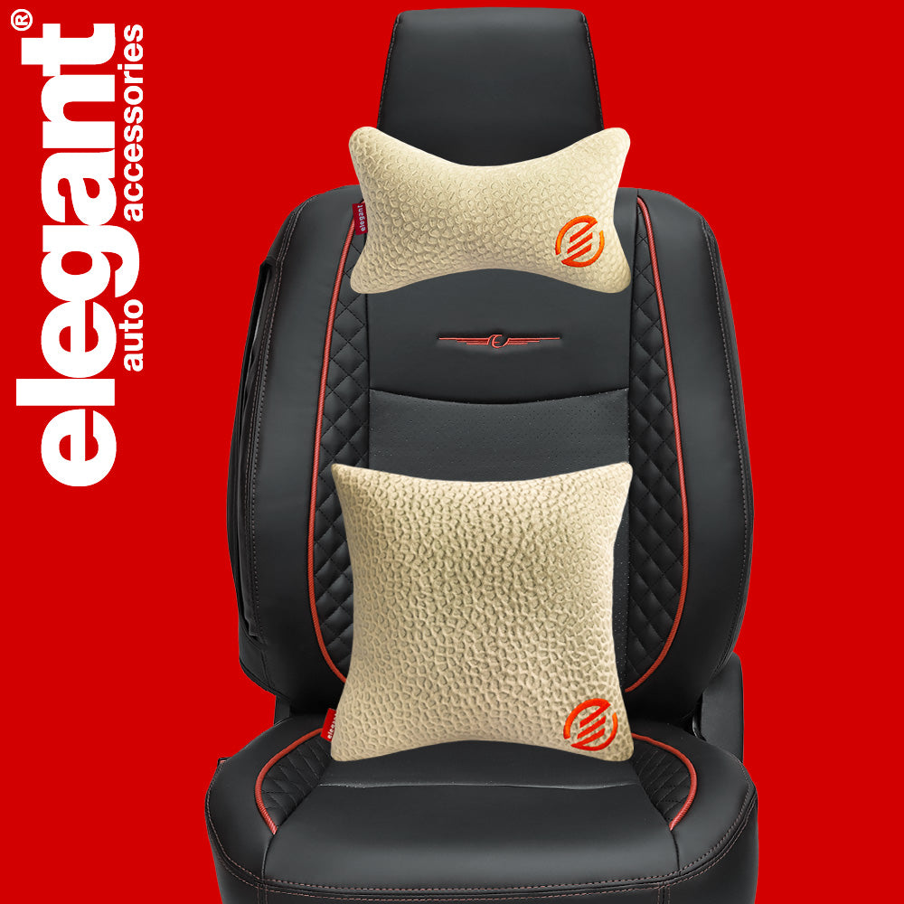 Elegant Comfy Velvet Cushion & Neck Rest Car Pillow CU12