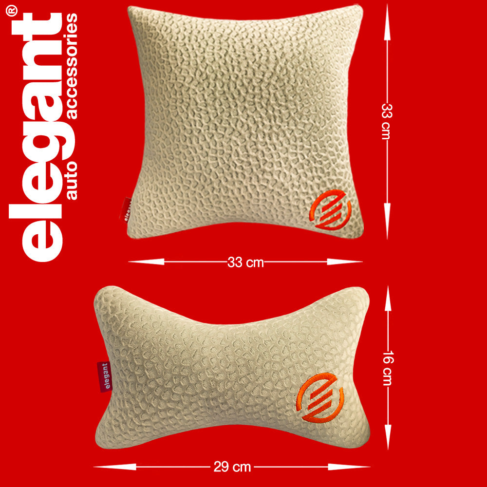 Elegant Comfy Velvet Cushion & Neck Rest Car Pillow CU12