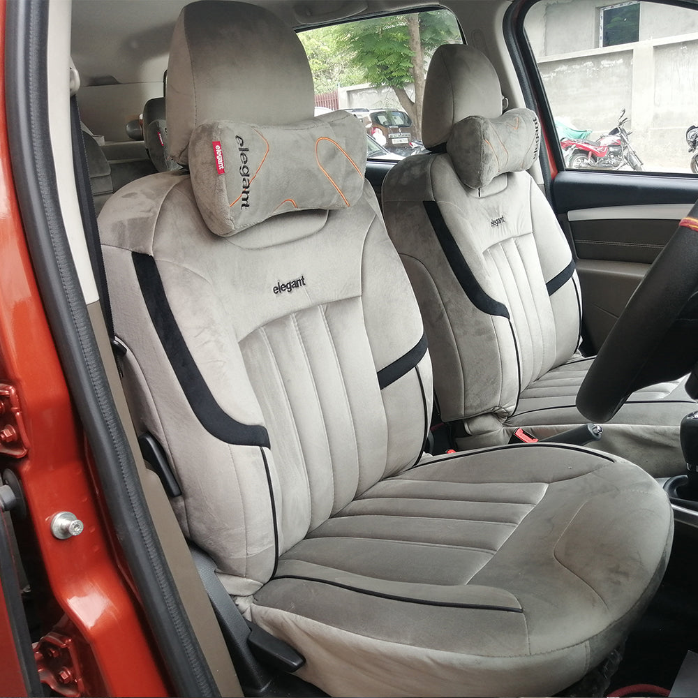King Velvet Fabric Car Seat Cover For Kia Carnival - Grey | Elegant Auto Retail