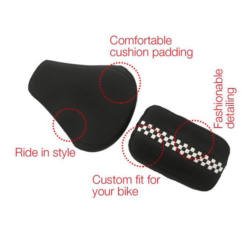 Gallop Style Twin Bike Seat Cover Black and White for Bullet