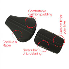 Bolt Sports Twin Bike Seat Cover Black and Silver for Bullet