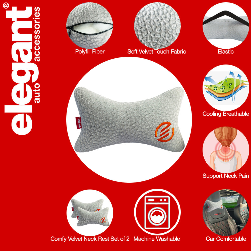 Elegant Comfy Velvet Cushion & Neck Rest Car Pillow CU12
