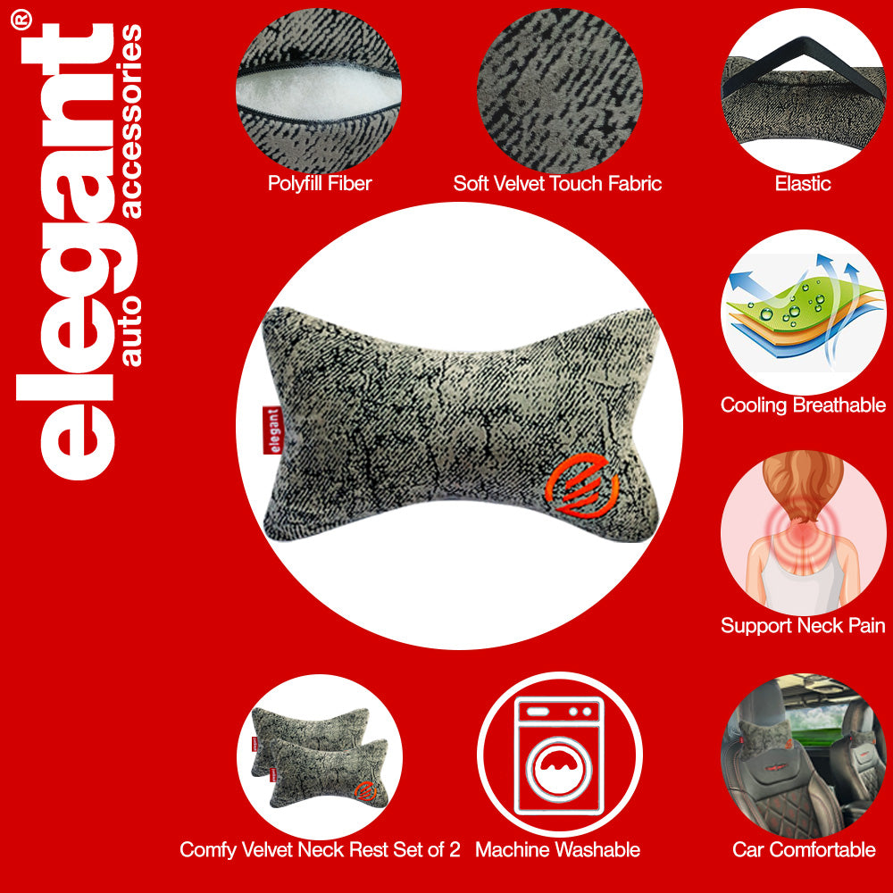 Elegant Comfy Velvet Cushion & Neck Rest Car Pillow CU13