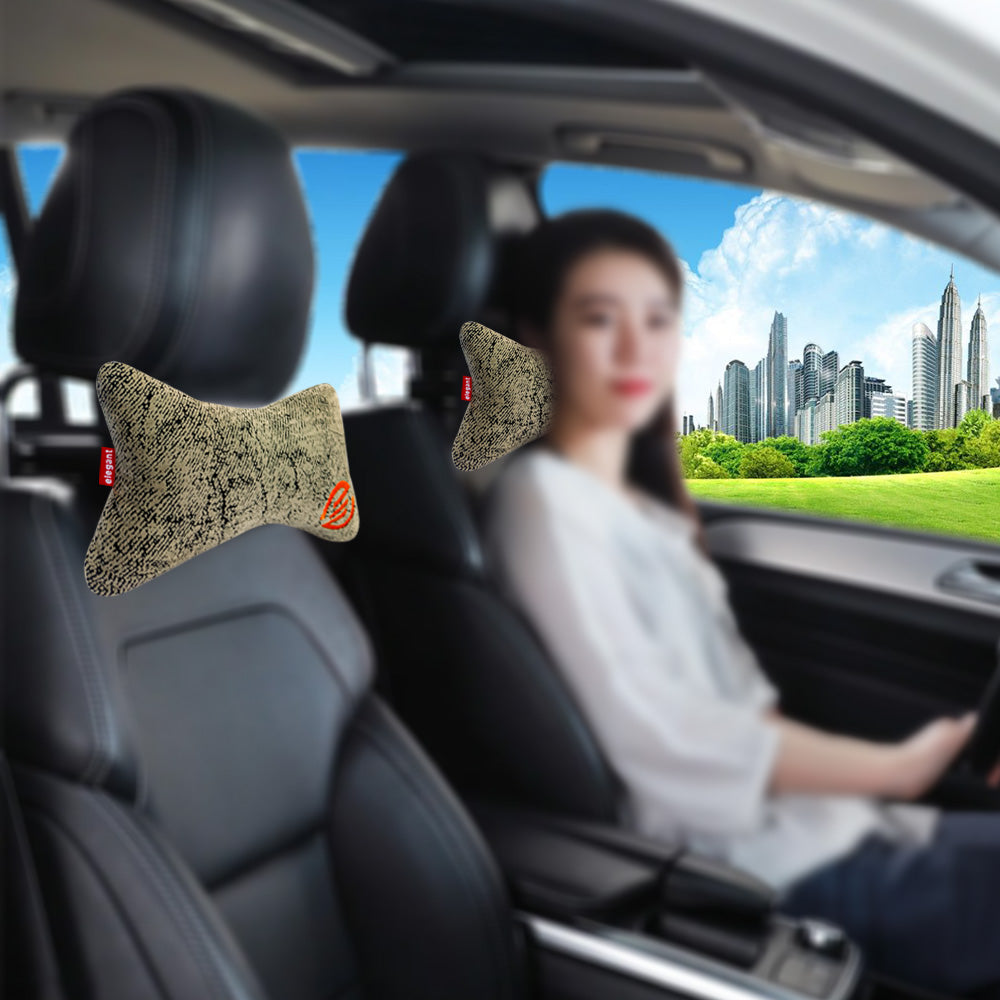 Elegant Comfy Velvet Cushion & Neck Rest Car Pillow CU13