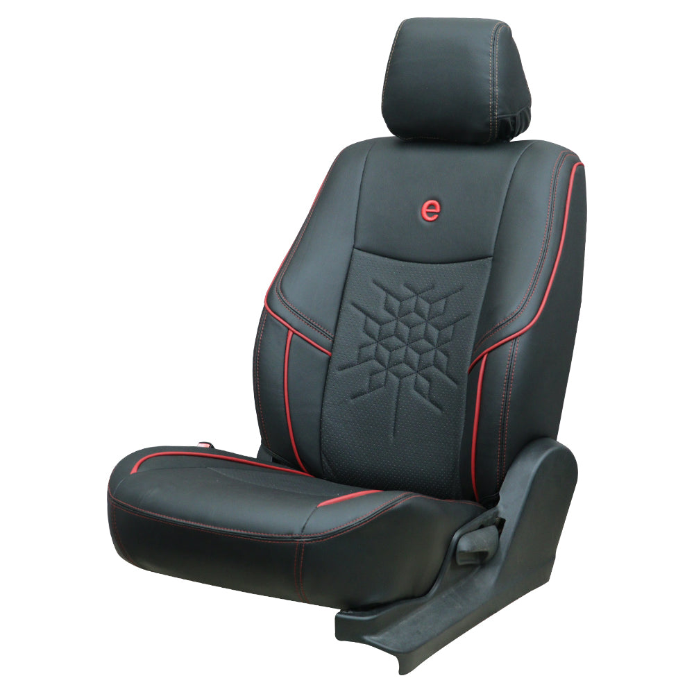 Venti 2 Perforated Art Leather Car Seat Cover For Honda Civic - Black Red | Elegant Auto Retail