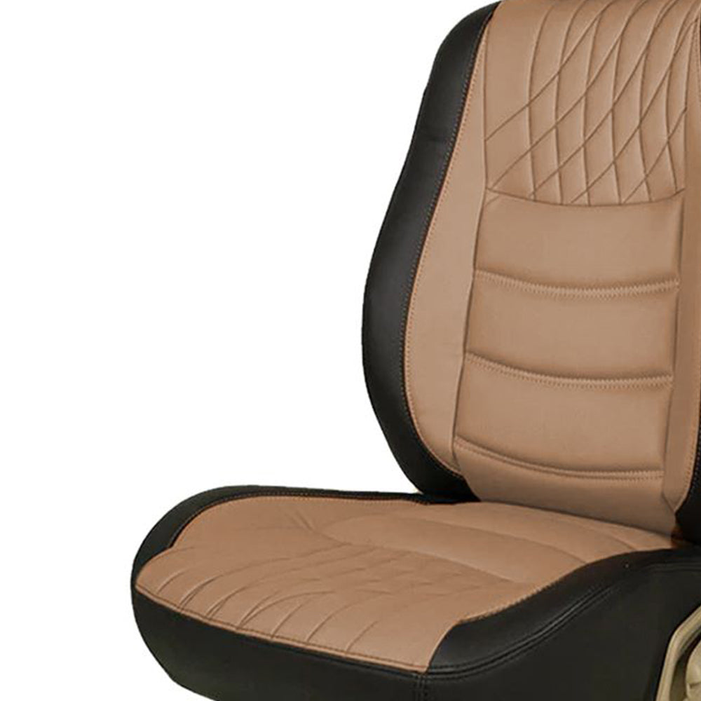 Glory Colt Duo Art Leather Car Seat Cover For Toyota Rumion - Black Beige | Elegant Auto Retail