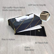 Nappa Leather Cross 1 Tissue Box Black and Yellow | Elegant Auto Retail