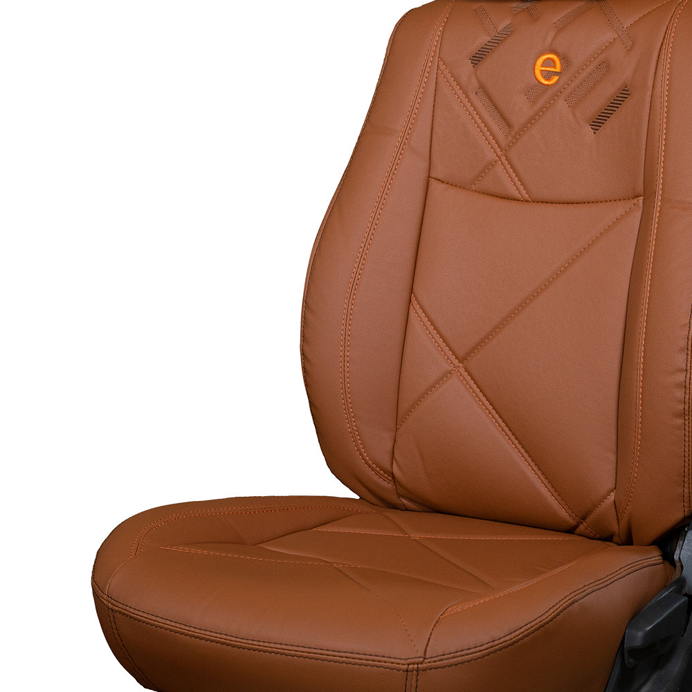 Victor Art Leather Car Seat Cover For Mahindra XEV 9e - Tan Orange | Elegant Auto Retail