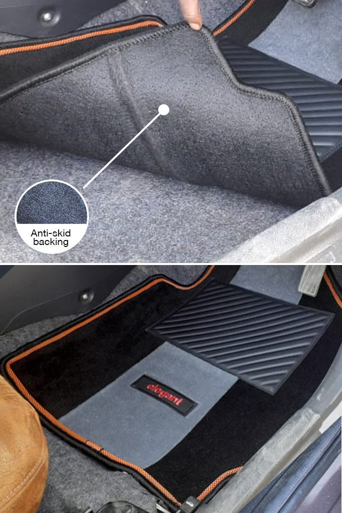 Edge Carpet Car Floor Mat For Tata Curvv - Black Grey | Elegant Auto Retail