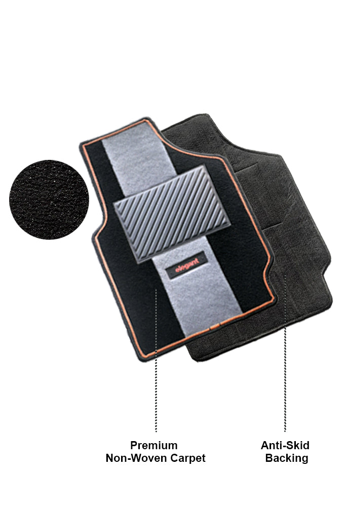 Edge Carpet Car Floor Mat For Tata Curvv - Black Grey | Elegant Auto Retail