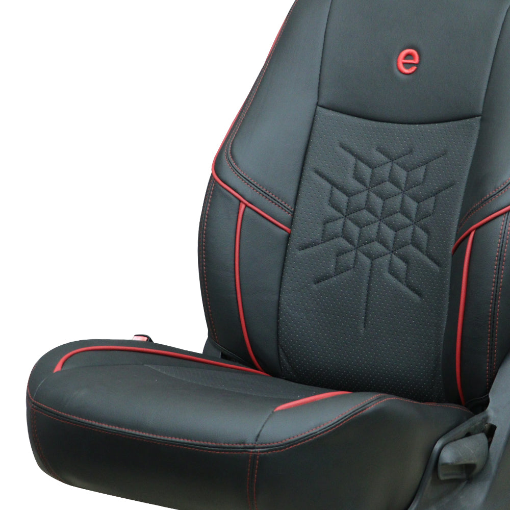 Venti 2 Perforated Art Leather Car Seat Cover For Honda Civic - Black Red | Elegant Auto Retail