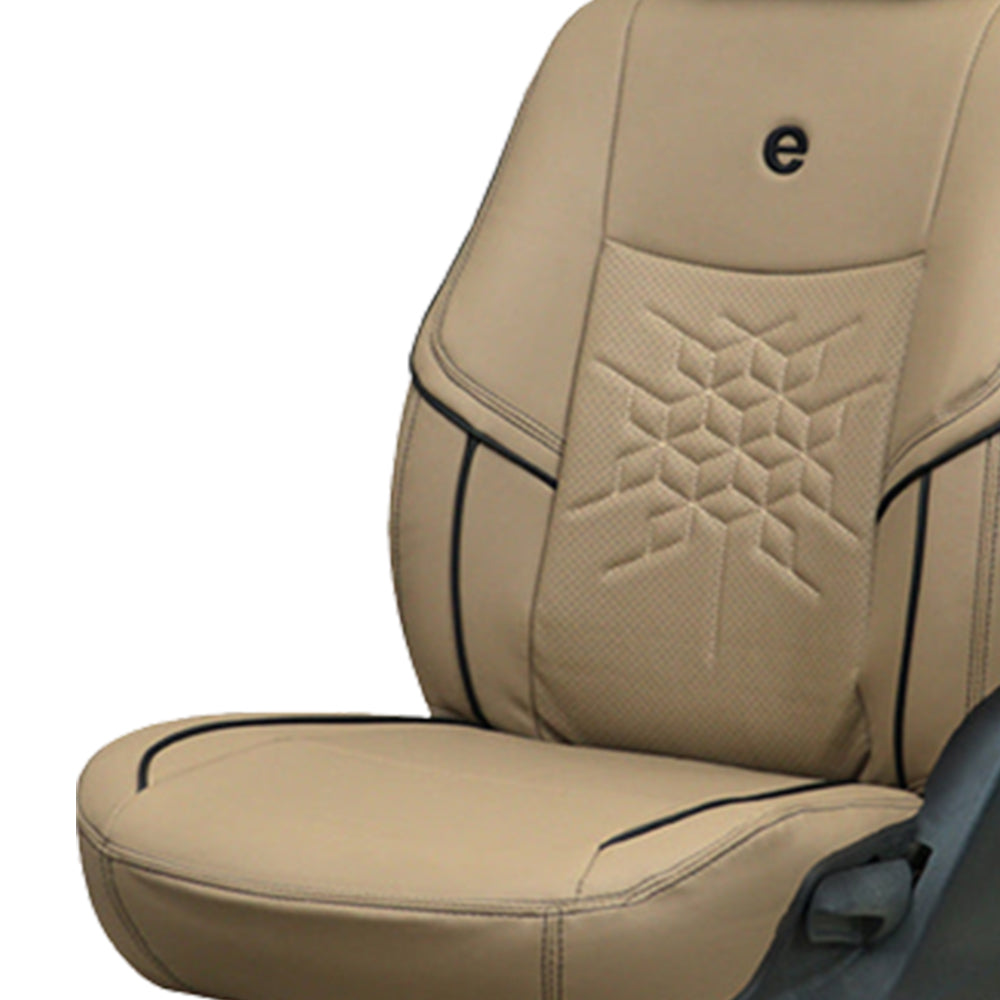 Venti 2 Perforated Art Leather Car Seat Cover For Honda Civic - Beige Black | Elegant Auto Retail