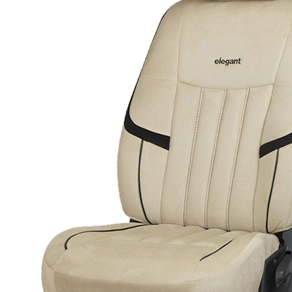 King Velvet Fabric Car Seat Cover For Kia Carnival - Beige | Elegant Auto Retail