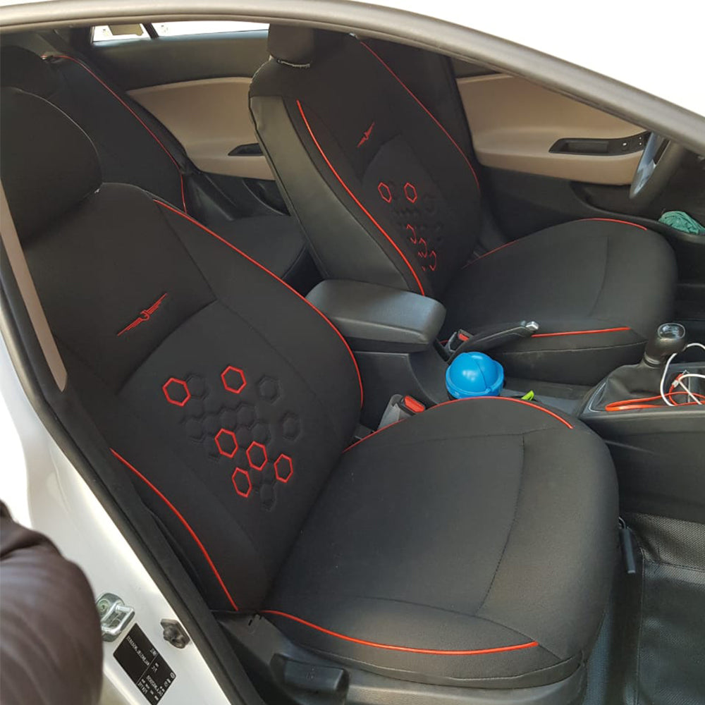 Fresco Fizz Fabric Car Seat Cover Design For MG Hector Plus