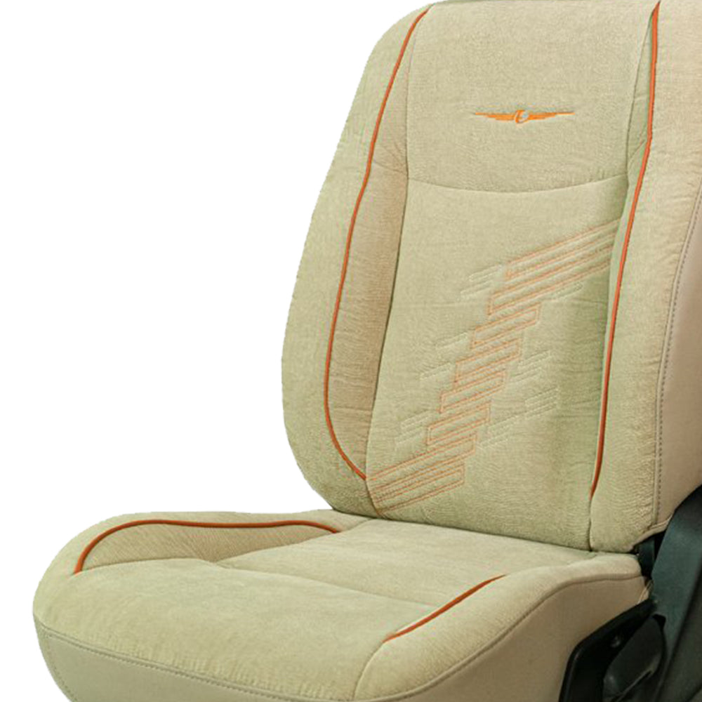 Comfy Z-Dot Fabric Car Seat Cover For Hyundai Alcazar with Free Set of 4 Comfy Cushion - Beige | Elegant Auto Retail