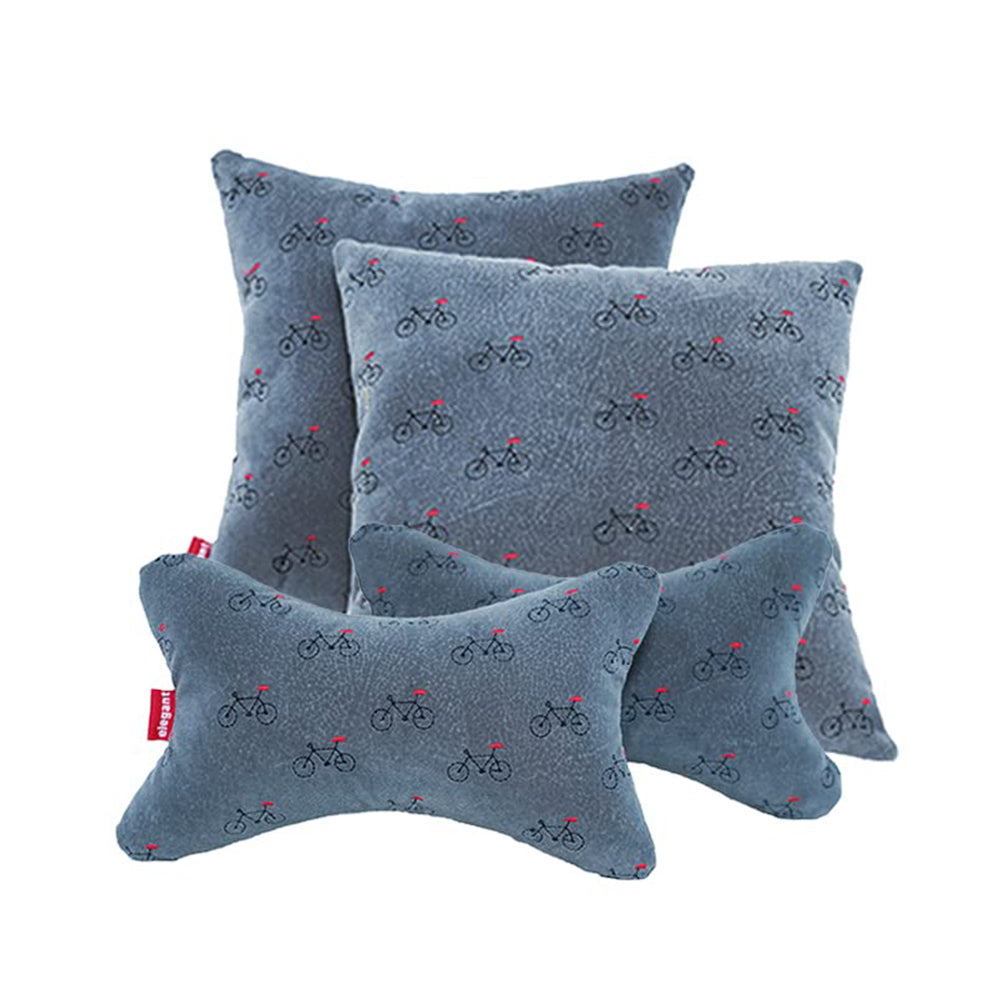 Elegant Car Comfy Pillow And Neck Rest Cycle Set of 4 Design CU02 | Elegant Auto Retail