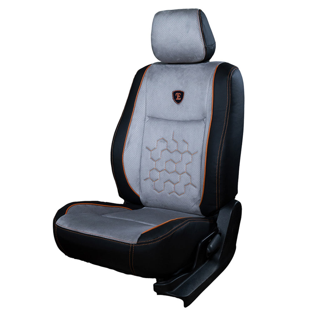 Icee Duo Perforated Fabric Car Seat Cover For Jeep Wrangler Rubicon - Black Grey Tan | Elegant Auto Retail