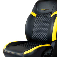 Load image into Gallery viewer, Vogue Star Art Leather Car Seat Cover Black and Yellow

