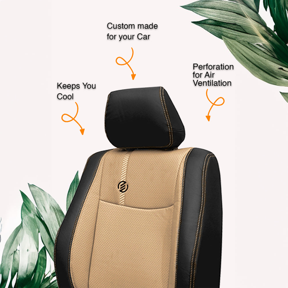 Venti 1 Duo Perforated Art Leather Car Seat Cover Design For Maruti XL6 | Elegant Auto Retail