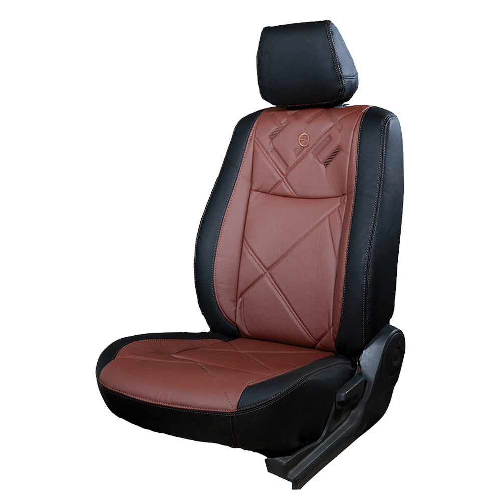 Victor Duo Art Leather Car Seat Cover For Toyota Taisor | in Brown Black | Elegant Auto Retail