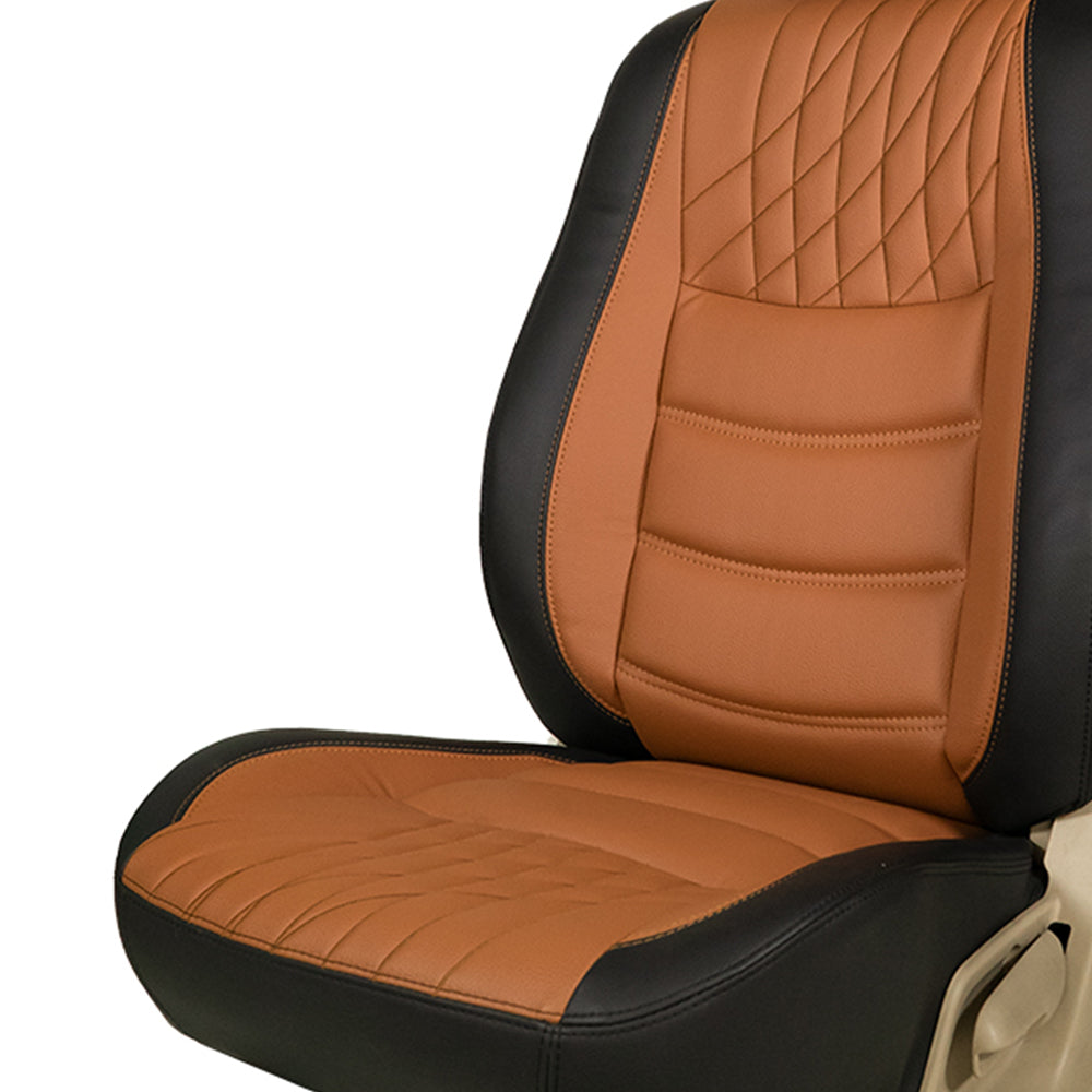Glory Colt Duo Art Leather Car Seat Cover For Kia Syros - Black Tan | Elegant Auto Retail