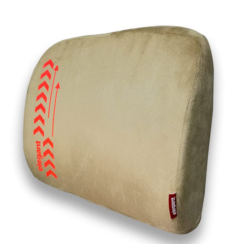 Elegant Arrow Memory Foam Lumbar Support Back Rest Pillow Beige | Elegant Auto Retail
