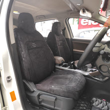Load image into Gallery viewer, Nubuck Patina Leather Feel Fabric Airbag Friendly Car Seat Cover Black
