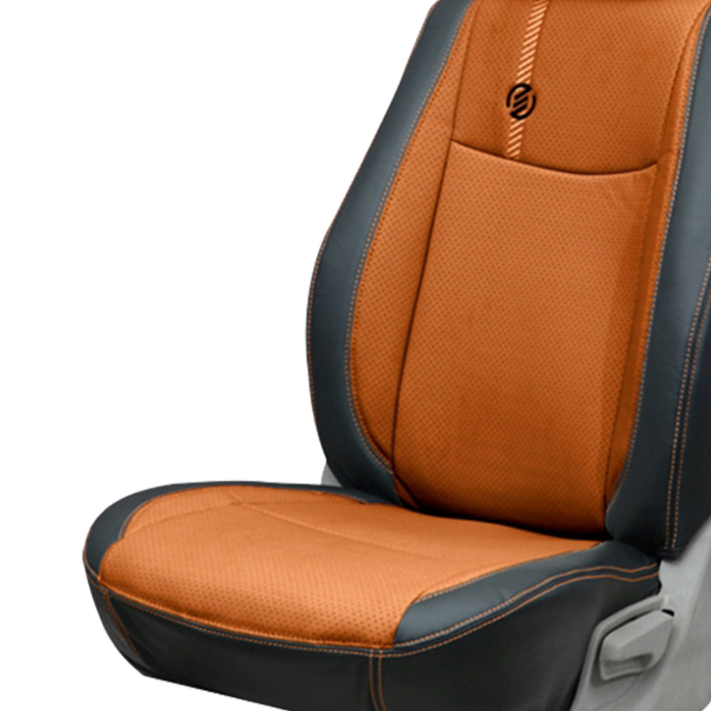 Venti 1 Duo Perforated Art Leather Car Seat Cover Tan For Mahindra KUV100