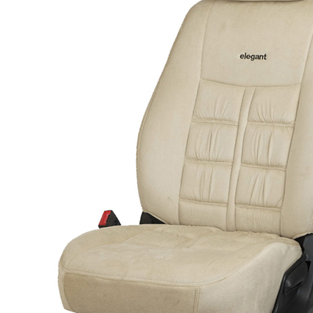 Emperor Velvet Fabric Car Seat Cover For Tata Curvv | In Beige Colour | Elegant Auto Retail