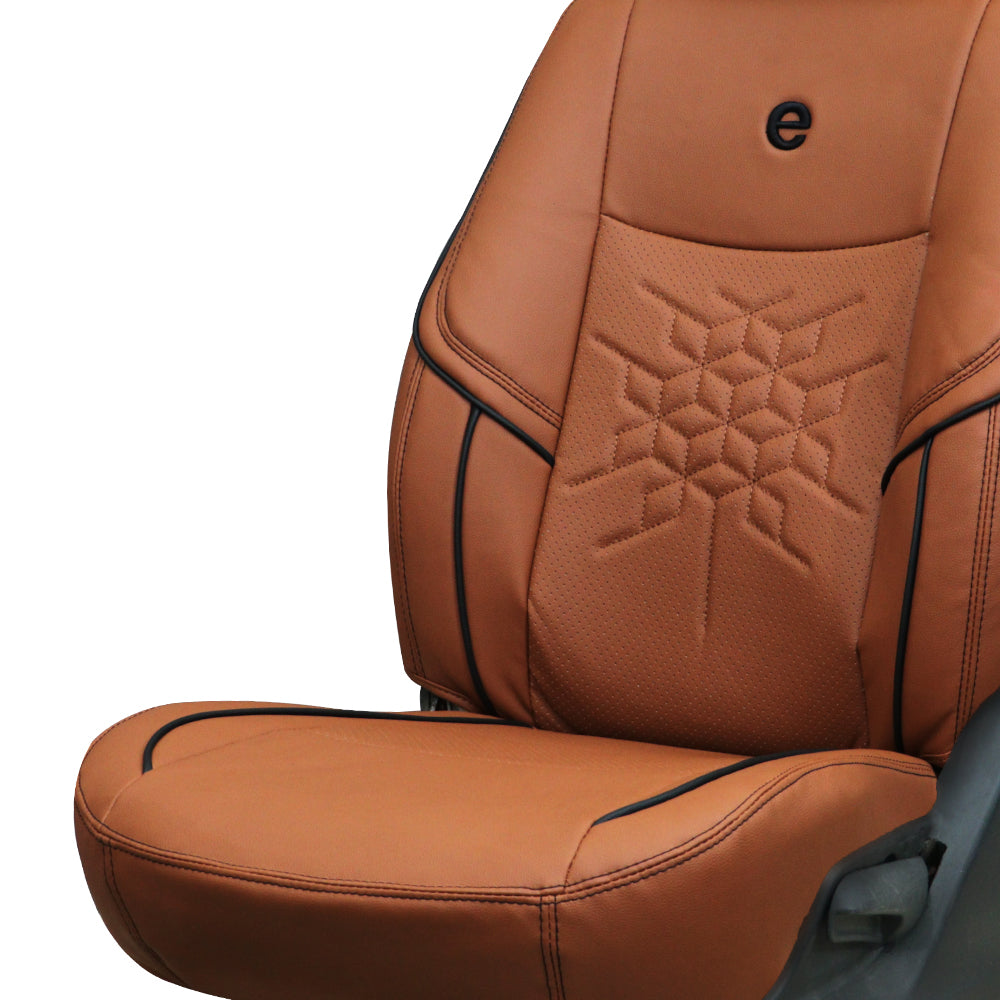 Venti 2 Perforated Art Leather Car Seat Cover For Honda Civic - Tan Black | Elegant Auto Retail