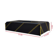 Nappa Leather Cross 1 Tissue Box Black and Yellow | Elegant Auto Retail