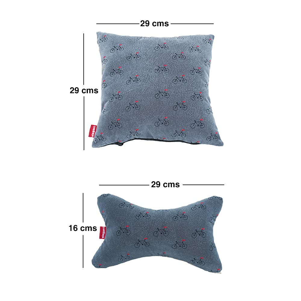 Elegant Car Comfy Pillow And Neck Rest Cycle Set of 4 Design CU02 | Elegant Auto Retail