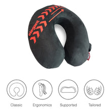 Elegant Arrow Memory Foam Travel Pillow In Black-Tan | Elegant Auto Retail