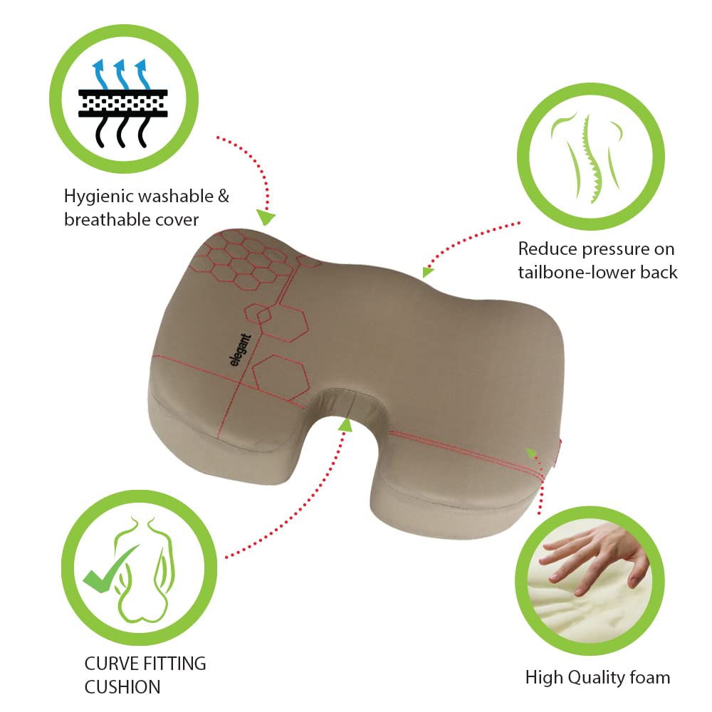 Elegant Zig Memory Foam Coccyx Car Seat Cushion Pillow | Elegant Auto Retail