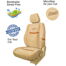 Comfy Waves Fabric Car Seat Cover For Kia Carniva with Free Set of 4 Comfy Cushion - Beige Tan | Elegant Auto Retail