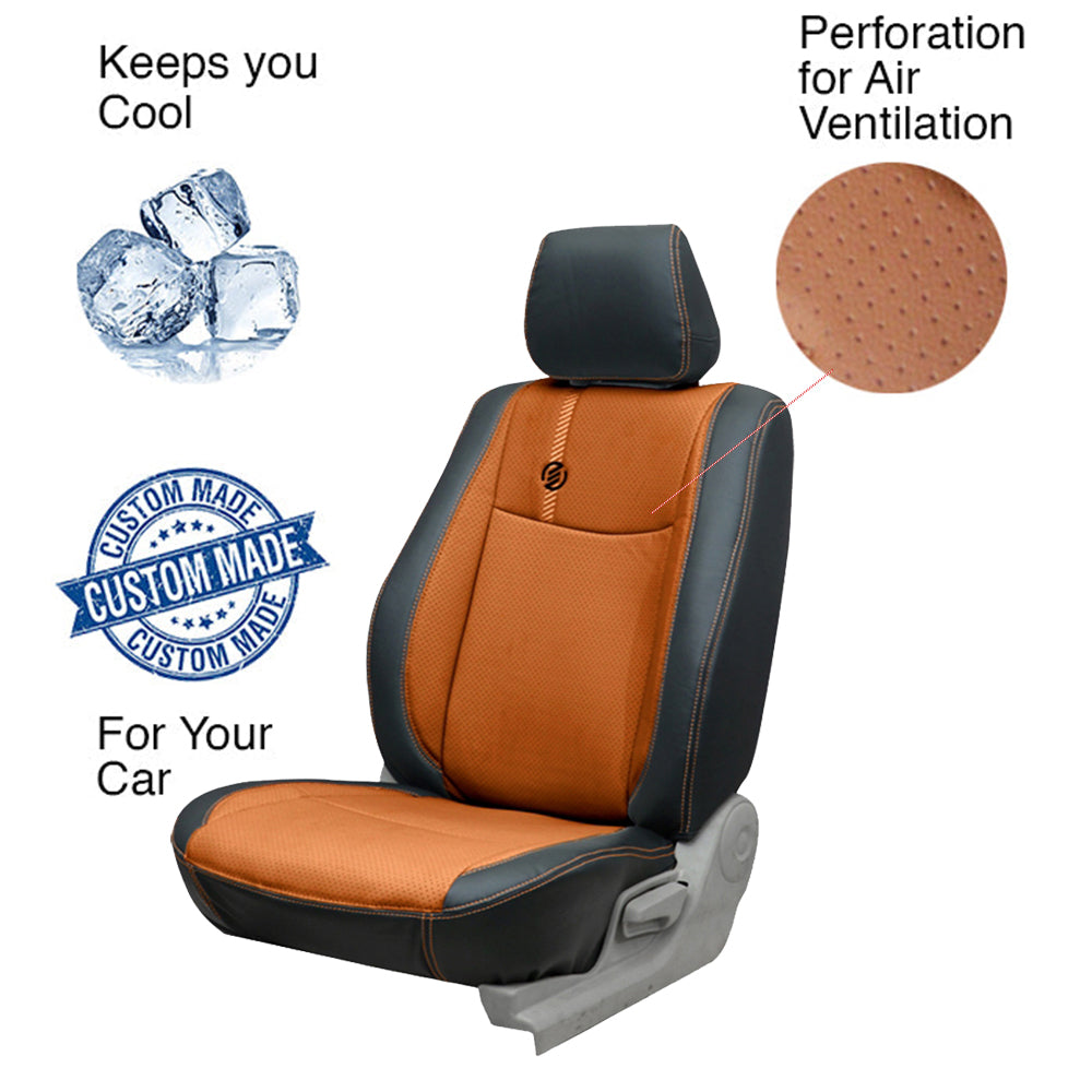 Venti 1 Duo Perforated Art Leather Car Seat Cover For Maruti XL6 at Best Price | Elegant Auto Retail