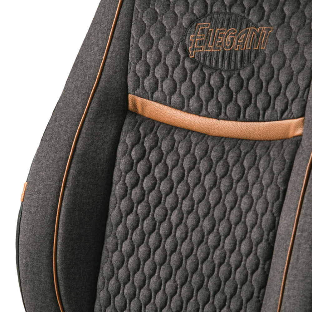 Retro Bucket Fit Velvet Fabric Car Seat Cover For Maruti Brezza ( In Black ) Elegant Auto Retail
