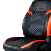 Load image into Gallery viewer, Vogue Star Art Leather Car Seat Cover Black and Orange
