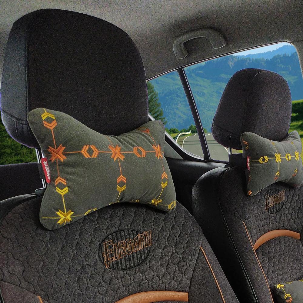 Elegant Comfy Car Neck Rest Pillow Square Design Set of 2 CU10 | Elegant Auto Retail