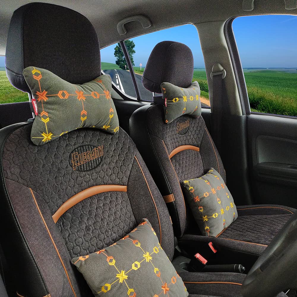 Elegant Car Comfy Pillow And Neck Rest Square Set of 4 Design CU10 | Elegant Auto Retail