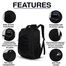 Elegant BLCK01 Square Laptop Backpack & Bags - Black