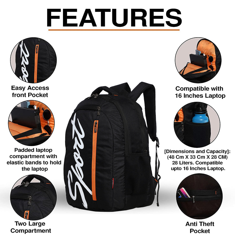 Elegant Sport Vertical Laptop Backpack & Bags Feature Image (Black)
