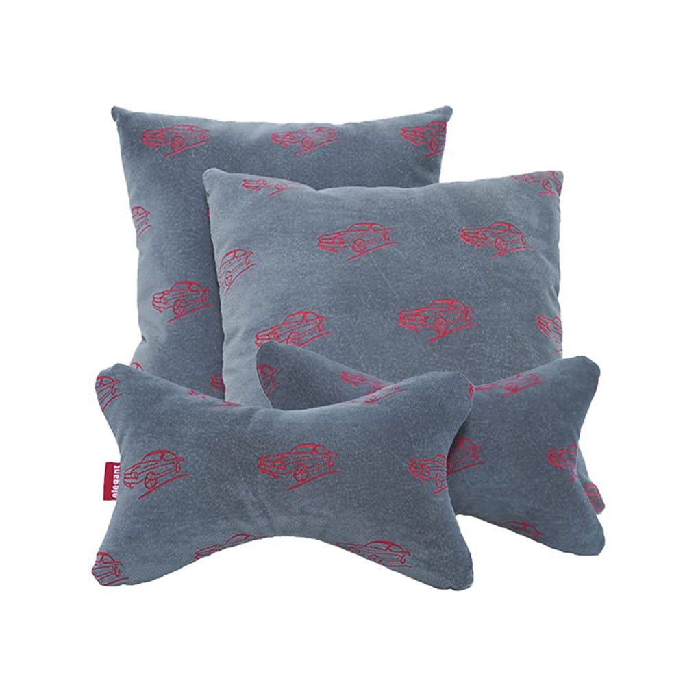 Elegant Car Comfy Pillow And Neck Rest Set of 4 Design CU11 | Elegant Auto Retail