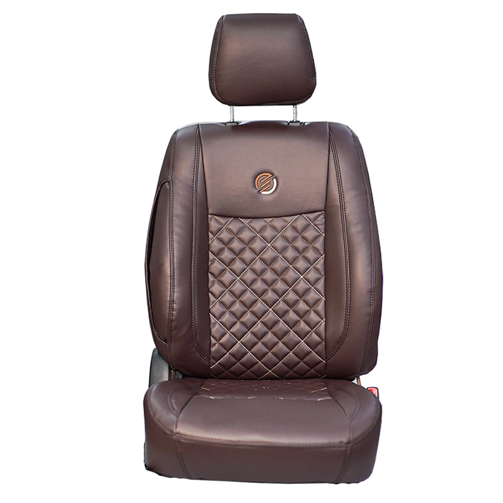 Venti 3 Perforated Art Leather Car Seat Cover For Mahindra XUV 400 EV | in Brown Colour | Elegant Auto Retail