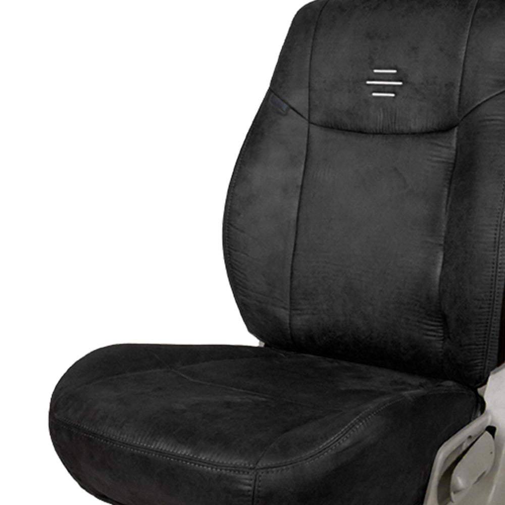 Nubuck Patina Leather Feel Fabric Car Seat Cover For Toyota Innova | in Black Colour | Elegant Auto Retail