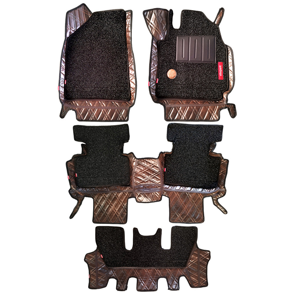 Posh 7D Car Floor Mats For Hyundai Alcazar - Brown | Elegant Auto Retail
