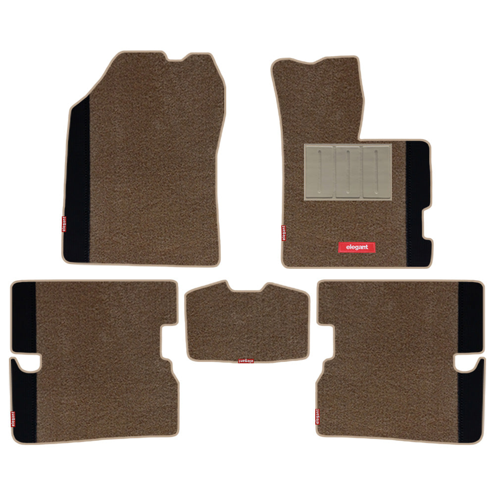Duo Carpet Car Floor Mat For Honda Amaze - Beige Black | Elegant Auto Retail