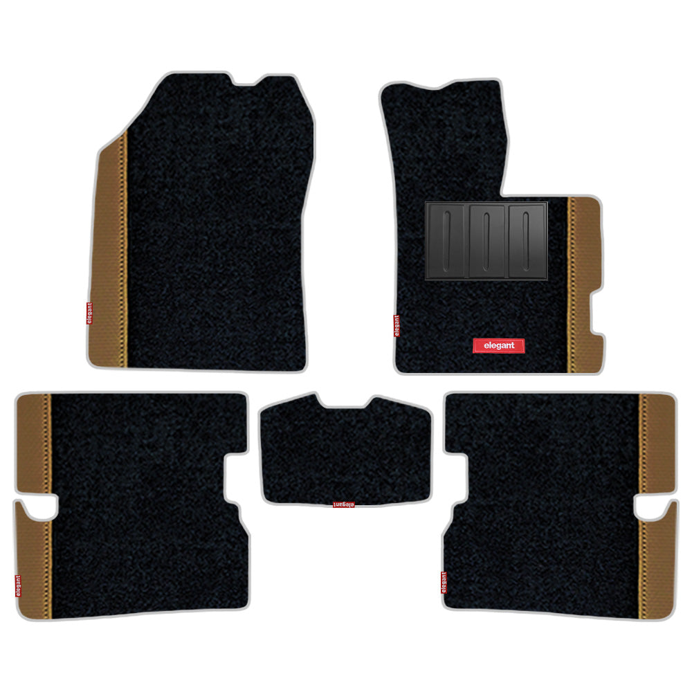 Duo Carpet Car Floor Mat For Honda Amaze - Black Beige | Elegant Auto Retail