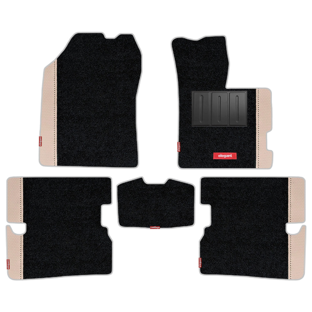 Duo Carpet Car Floor Mat For Honda Amaze - Black MBeige | Elegant Auto Retail